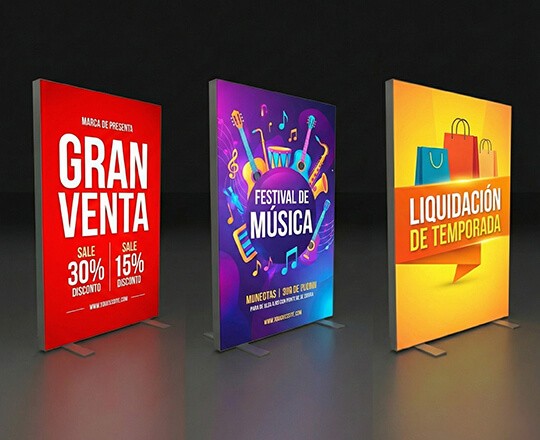 Panel Retroiluminado desmontable con Pie