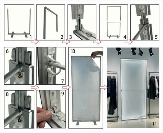Panel Retroiluminado desmontable con Pie